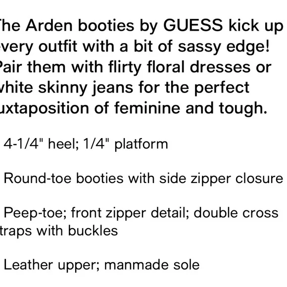 New Without Tag Guess Black Peep-Toe Heeled Boots 91/2 - Picture 9 of 9